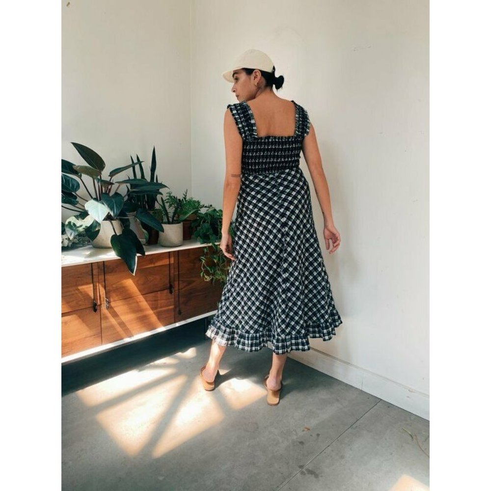 NEW GANNI Seersucker Black & White Check Gingham - Picture 8 of 8